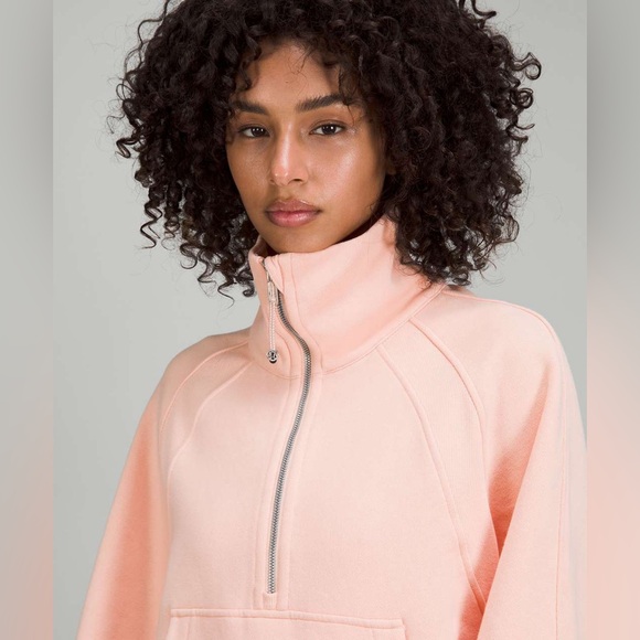 Lululemon Scuba Oversized Funnel Neck Half-Zip
In Peach Satin— Size XL/XXL - Picture 3 of 13